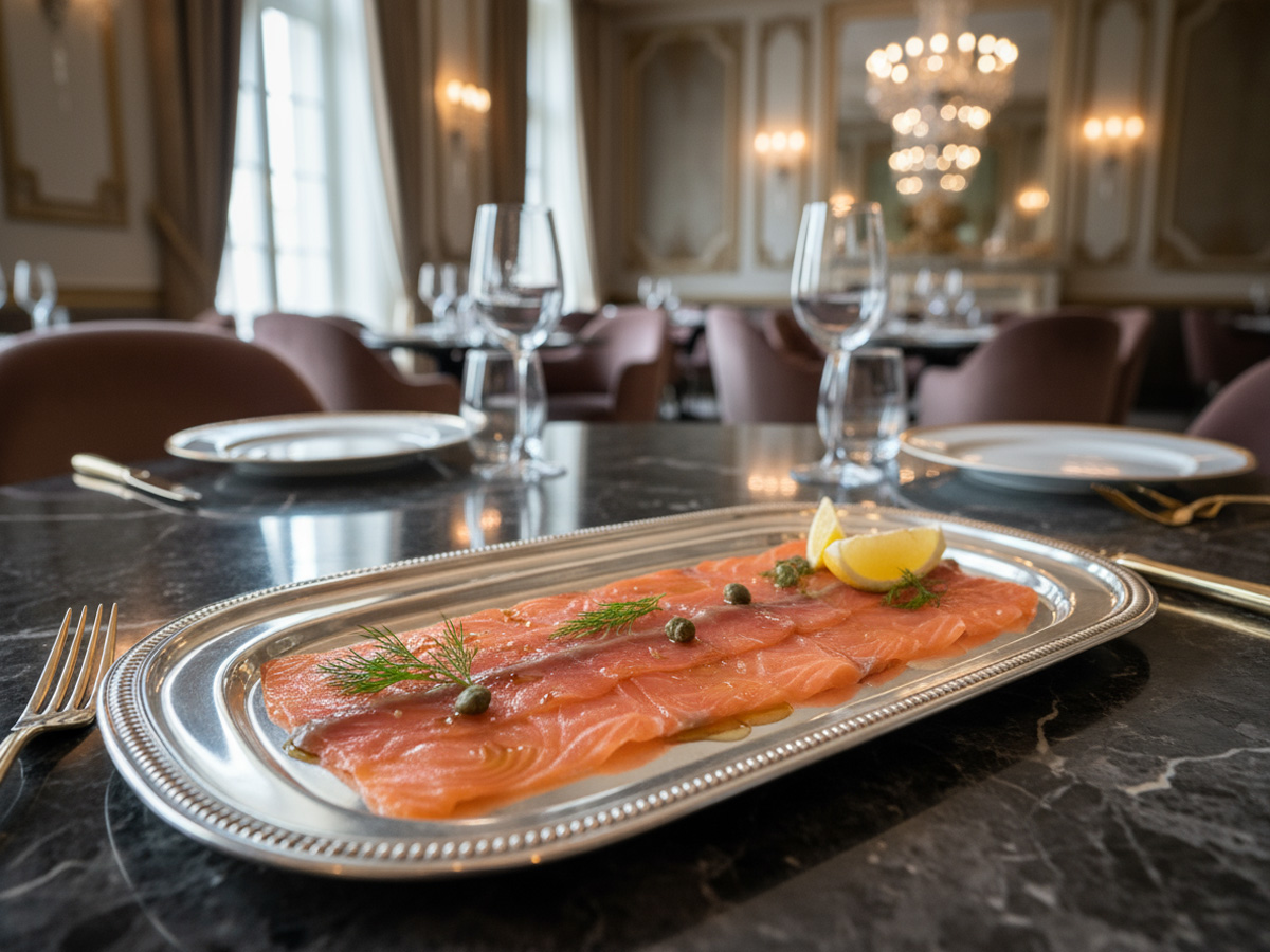 Räucherlachs auf Pumpernickel