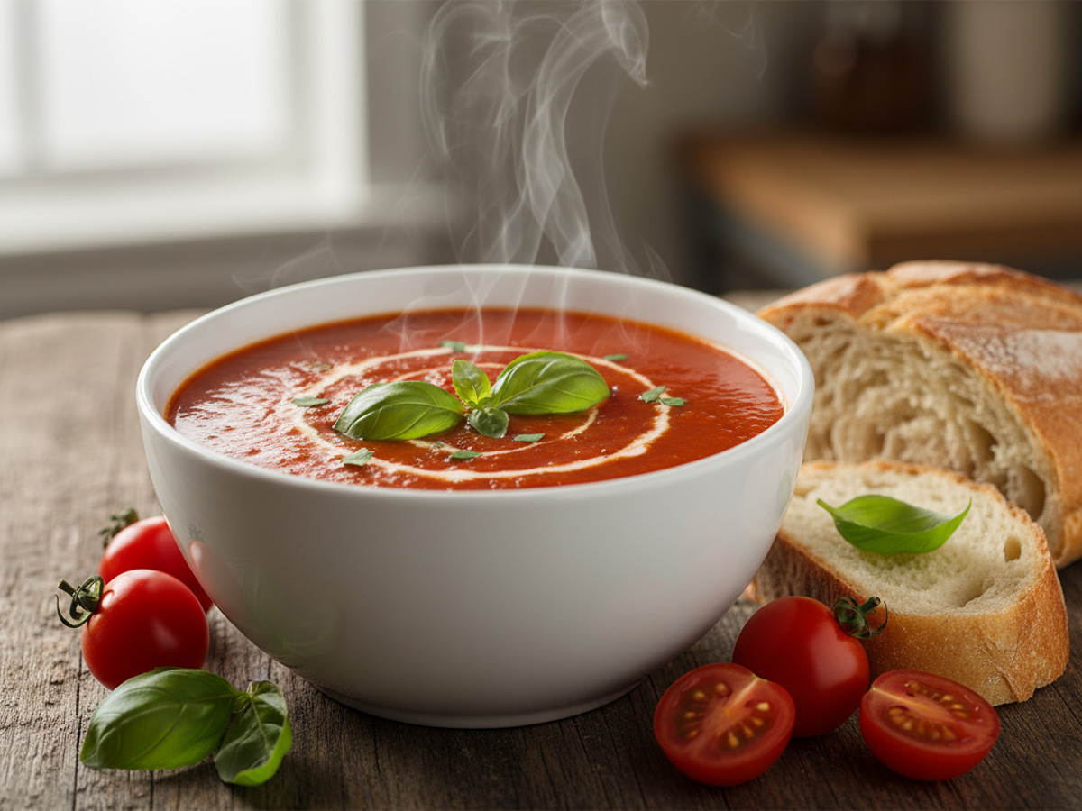 Tomatensuppe mit Basilikum